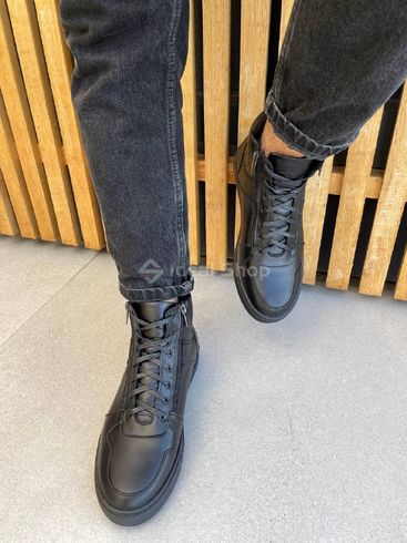 Фото Ботинки мужские кожаные черные зимние 8022з/42 4