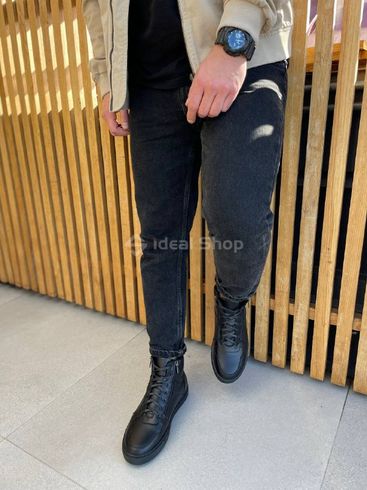 Фото Ботинки мужские кожаные черные зимние 8022з/42 6