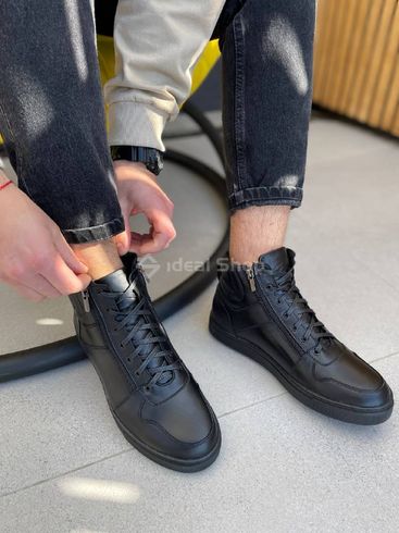 Фото Ботинки мужские кожаные черные зимние 8022з/42 9