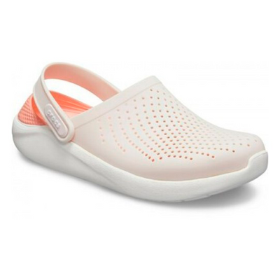 Сабо Кроксы Crocs LiteRide™ Clog Pink/White (кораловые-бежевые), размер 36