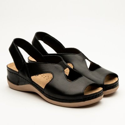 Foto Damskie sandały skórzane Leon Violet, kolor czarny 924-black 1