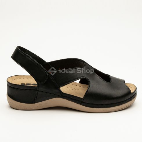 Foto Damskie sandały skórzane Leon Violet, kolor czarny 924-black 2