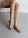 Sandały damskie skórzane beżowe na niskim obcasie 36 (23,5 cm)