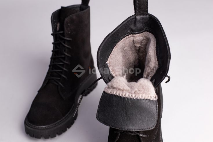 Фото Ботинки женские замшевые черные зимние 7005-2з/36 11