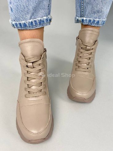 Sneakersy damskie skórzane beżowe zimowe damskie 36 (23,5 cm)