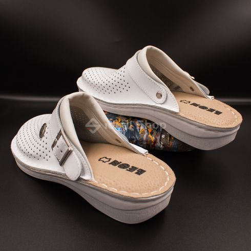 Фото Женские кожаные сабо Leon Elena I V202 white V202-white-40 11