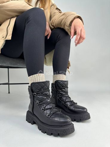 Фото Ботинки женские кожаные черные зимние 4402з/36 3