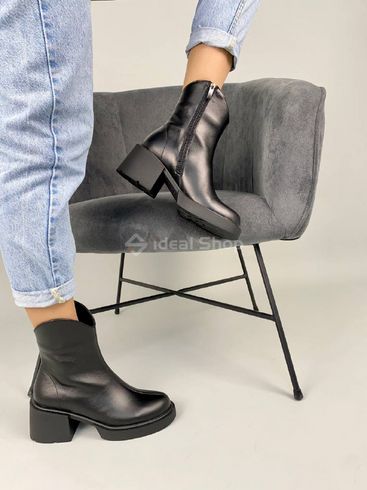 Фото Ботинки женские кожаные черные на черной подошве демисезонные 8905-4д/36 10
