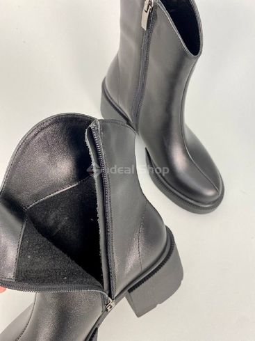 Фото Ботинки женские кожаные черные на черной подошве демисезонные 8905-4д/36 15