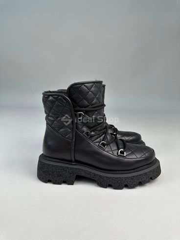 Foto Damskie skórzane czarne buty zimowe czarne 4402з/36 12