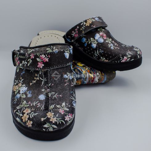 Фото Жіночі шкіряні сабо Adaco 812sr ретро, 36 розмір 812sr-flowers black -40 20