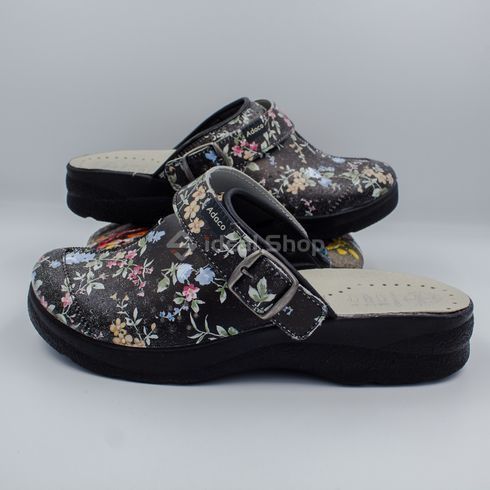 Фото Жіночі шкіряні сабо Adaco 812sr ретро, 36 розмір 812sr-flowers black -40 15
