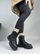 Damskie skórzane czarne buty zimowe czarne 36 (23,5 cm)