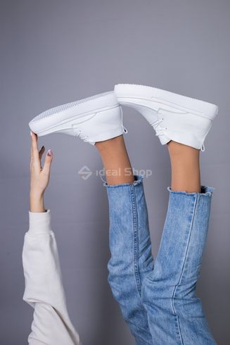 Фото Ботинки женские кожаные белого цвета на светлой подошве демисезонные 7374-3д/36 11