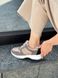 Кросівки жіночі шкіряні бежеві зі вставками замші