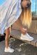 Кросівки жіночі шкіряні білі з сірими вставками 36 (23,5 см)