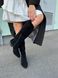 Чоботи козаки жіночі замшеві чорні жіночі демісезонні 36 (23,5 см)
