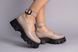 Туфлі жіночі шкіряні бежеві на масивній підошві 35 (23,5 см)