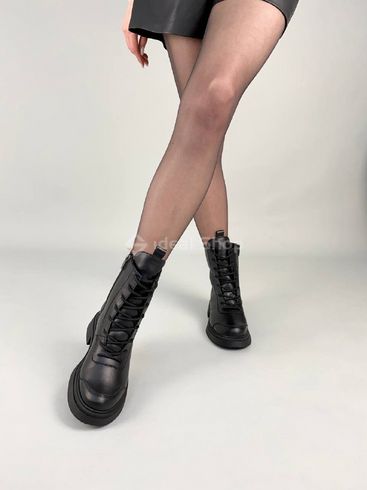 Фото Ботинки женские кожаные черного цвета зимние 3304з/36 5