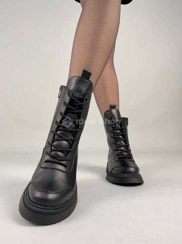 Фото Ботинки женские кожаные черного цвета зимние 3304з/36 6