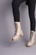 Черевики жіночі шкіряні колір латте на шнурках і з замком, на байці 36 (23 см)