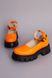 Туфлі жіночі шкіряні помаранчеві на масивній підошві 35 (23,5 см)
