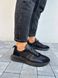 Кросівки чоловічі шкіряні чорні на чорній підошві 40 (26 см)