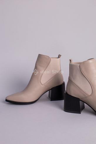 Фото Ботинки женские кожаные бежевые на каблуке 9915-1д/40 10