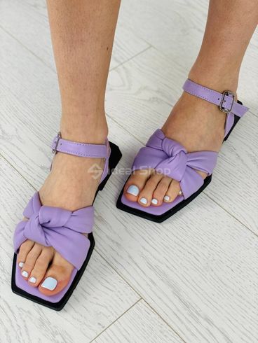Foto Damskie skórzane sandały w kolorze fioletowym 5552-1/36 3