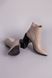 Ботинки женские кожаные бежевые на каблуке