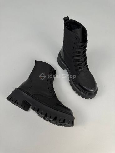 Foto Damskie czarne buty z cordury ze skórzanymi wstawkami zima 9410з/40 11