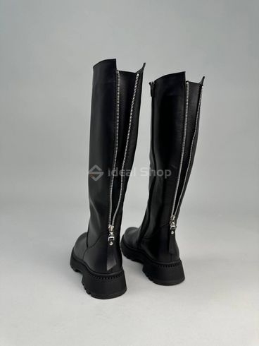 Фото Сапоги женские кожаные черного цвета зимние 6504е/37 12