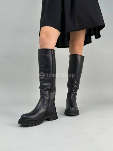 Фото Сапоги женские кожаные черного цвета зимние 6504е/37 2