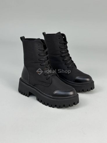 Foto Damskie czarne buty z cordury ze skórzanymi wstawkami zima 9410з/40 10