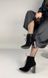 Ботильйони жіночі замшеві чорного кольору на підборах зі шнурівкою демісезонні 37 (24 см)