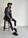 Кросівки жіночі шкіряні чорні зі вставками замші 36 (23,5 см)