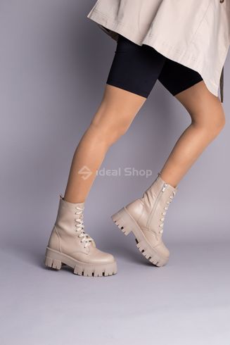 Фото Ботинки женские кожаные бежевого цвета зимние 6714-2з/36 3