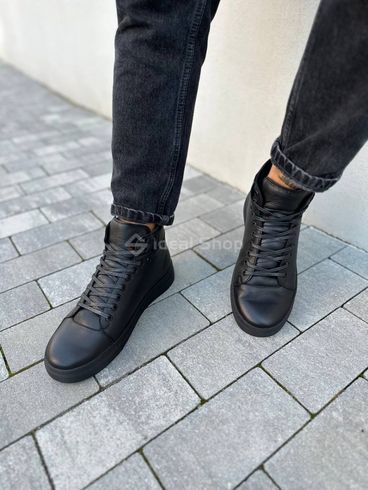 Фото Ботинки мужские кожаные черного цвета зимние 7209з/40 2