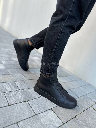 Фото Ботинки мужские кожаные черного цвета зимние 7209з/40 3