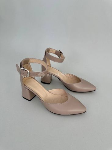 Шкіряні туфлі кольору латте каблук 6 см 36 (23,5 см)