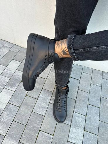 Фото Ботинки мужские кожаные черного цвета зимние 7209з/40 4