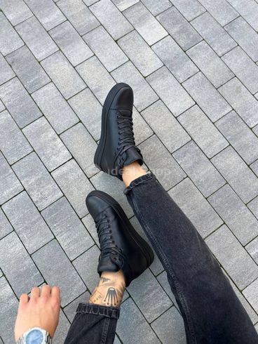 Фото Ботинки мужские кожаные черного цвета зимние 7209з/40 6