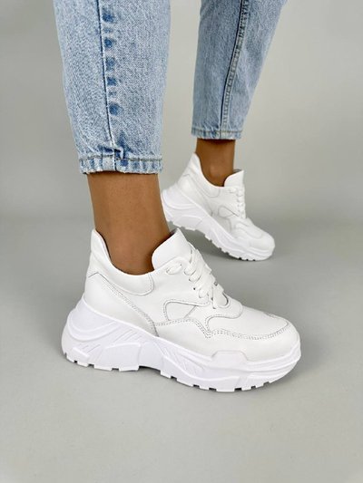 Кросівки жіночі шкіряні білі 37 (24 см)