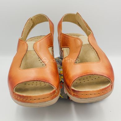 Foto Damskie sandały skórzane Leon Violet, brązowy 924-brown 5