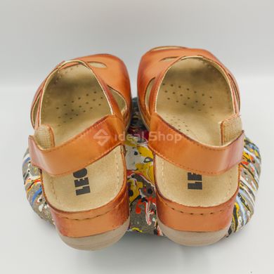 Foto Damskie sandały skórzane Leon Violet, brązowy 924-brown 13