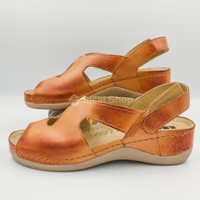 Foto Damskie sandały skórzane Leon Violet, brązowy 924-brown 8