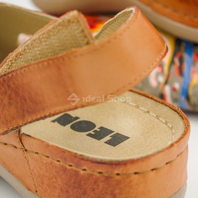 Foto Damskie sandały skórzane Leon Violet, brązowy 924-brown 14