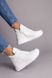 Кросівки жіночі шкіра флотар білого кольору на байці 36 (23,5 см)