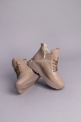 Sneakersy damskie skórzane granatowo-beżowe na futrze 37 (24 cm)