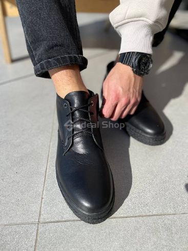 Фото Ботинки мужские кожаные черного цвета зимние 8023з/40 4